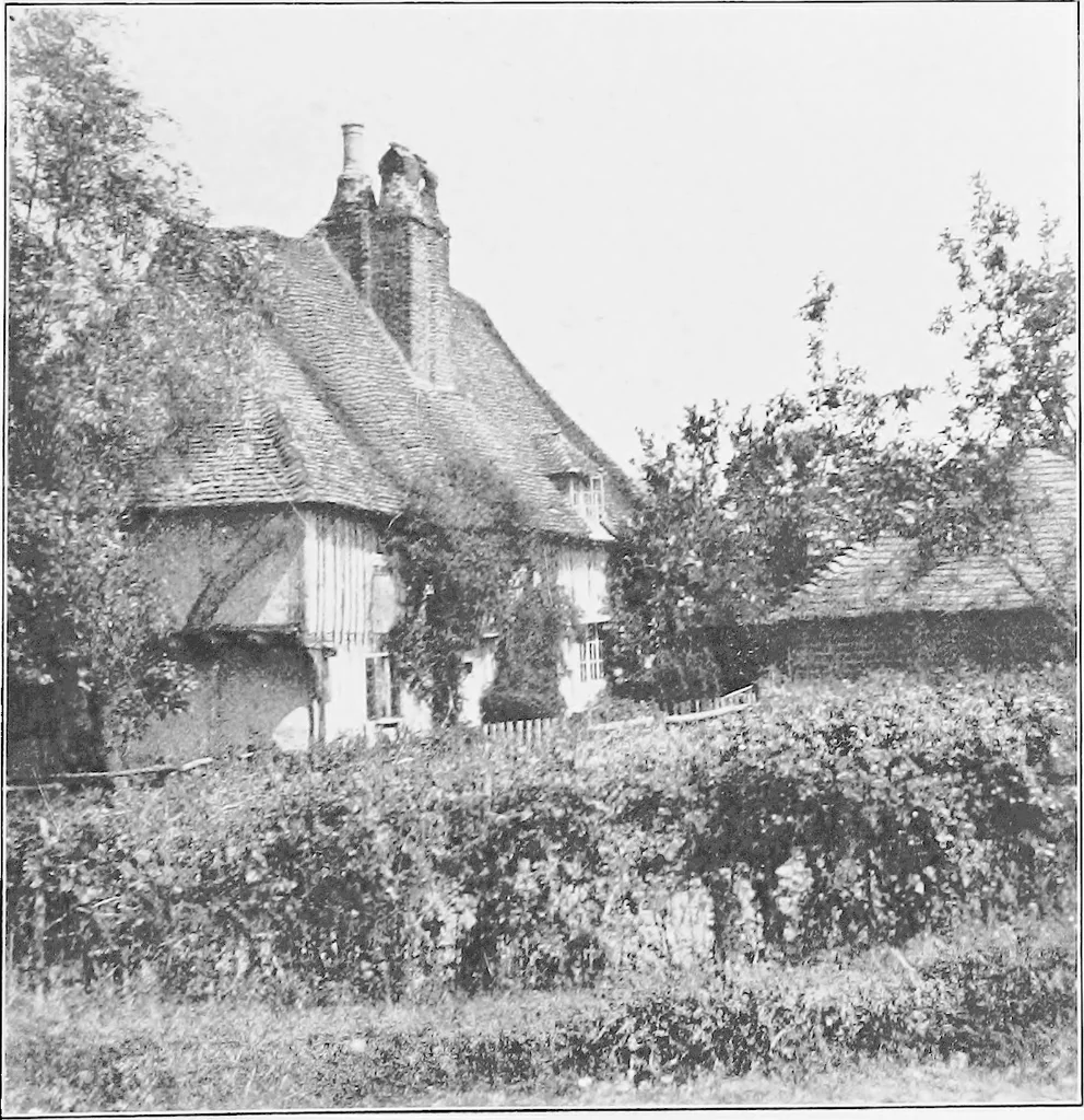 An illustration from Picturesque English cottages and their doorway gardens, 1905, leaf 32