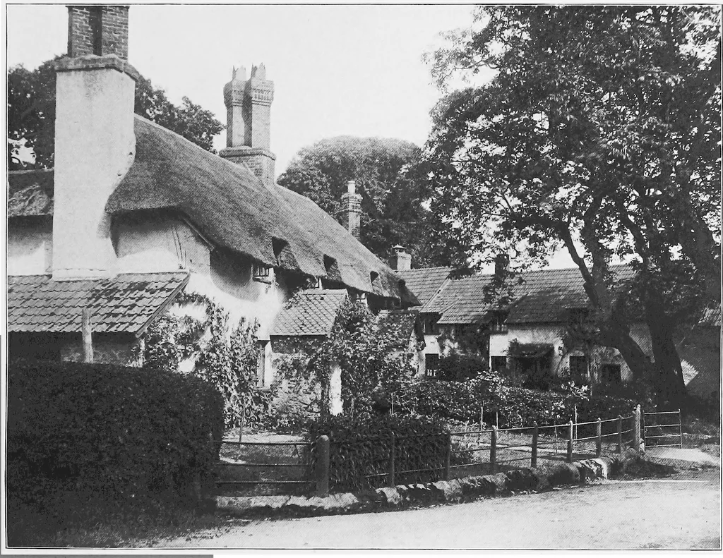 An illustration from Picturesque English cottages and their doorway gardens, 1905, leaf 40
