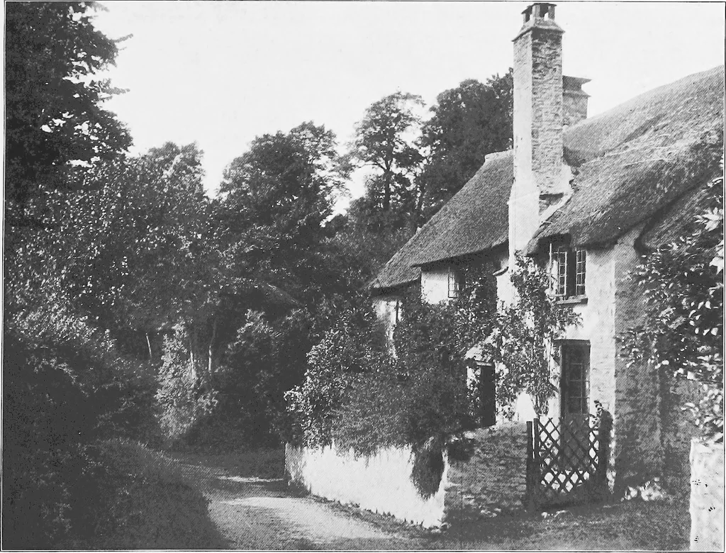 An illustration from Picturesque English cottages and their doorway gardens, 1905, leaf 42