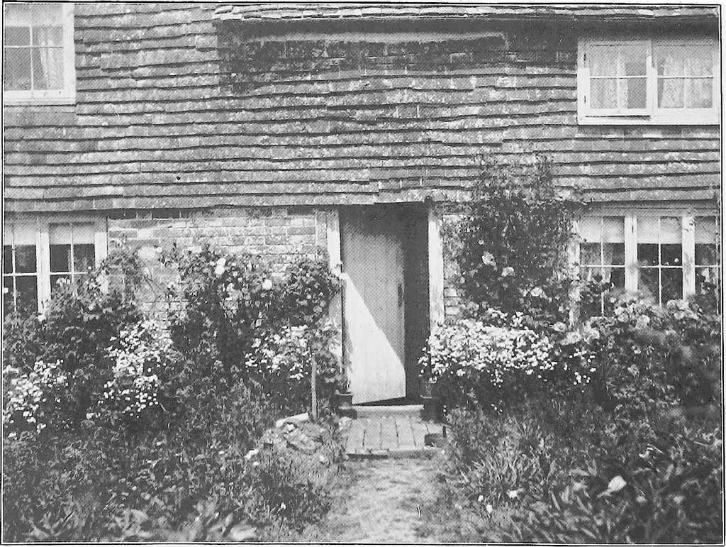 An illustration from Picturesque English cottages and their doorway gardens, 1905, leaf 43