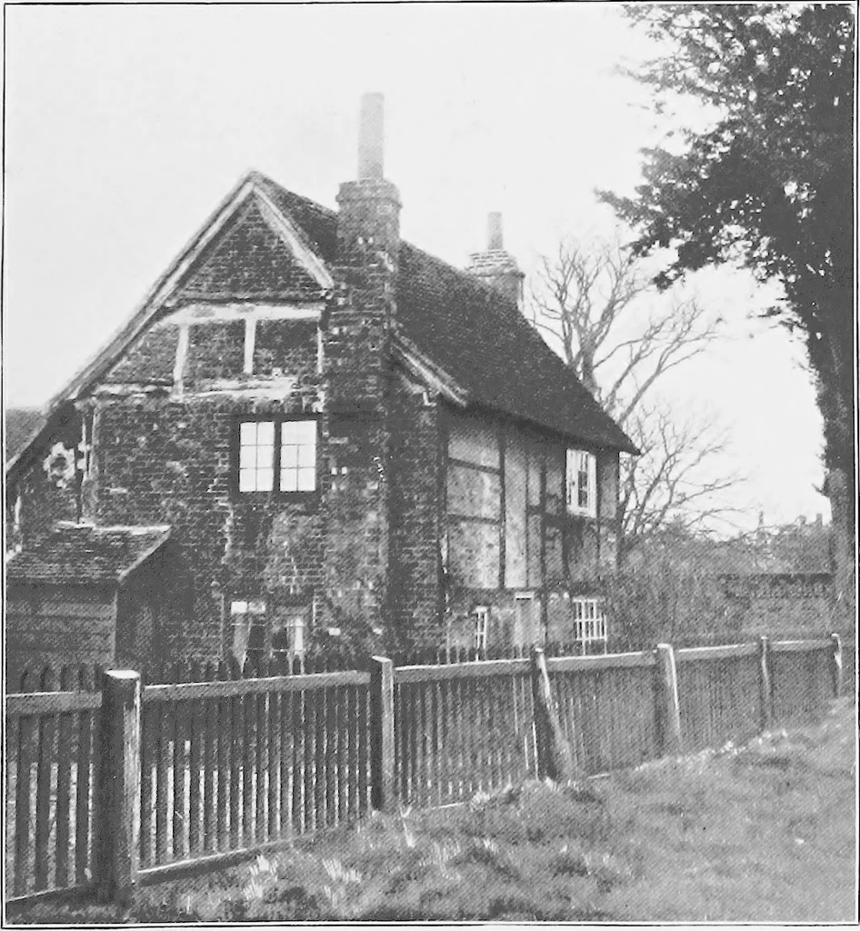 An illustration from Picturesque English cottages and their doorway gardens, 1905, leaf 44