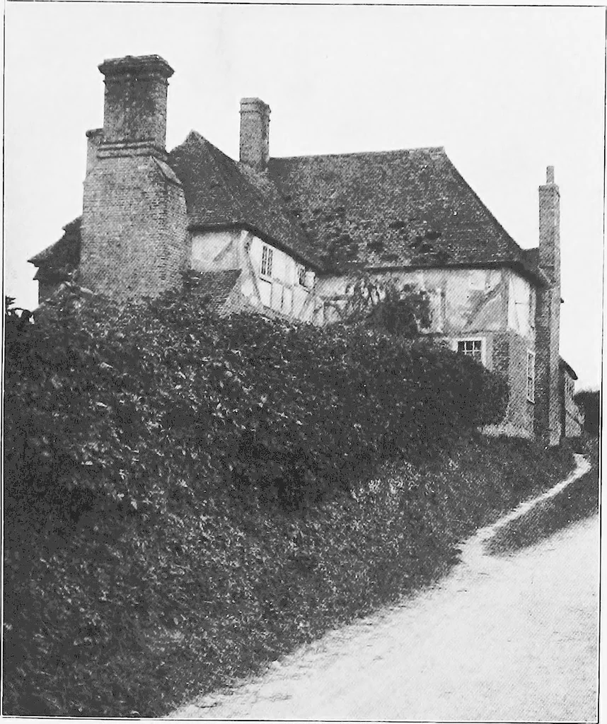 An illustration from Picturesque English cottages and their doorway gardens, 1905, leaf 46
