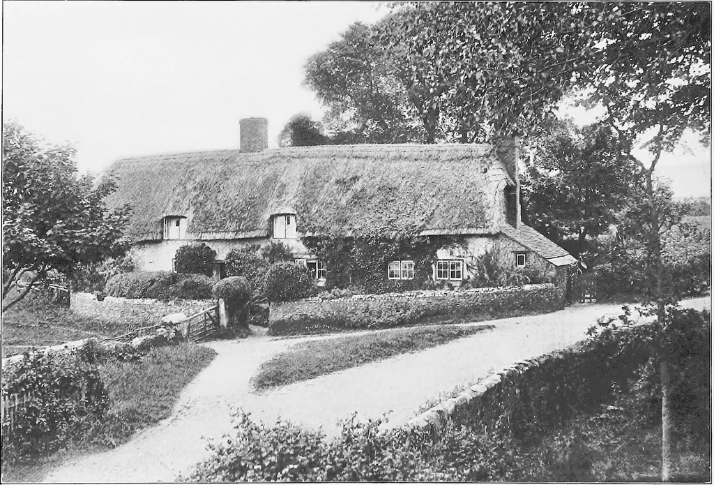 An illustration from Picturesque English cottages and their doorway gardens, 1905, leaf 49