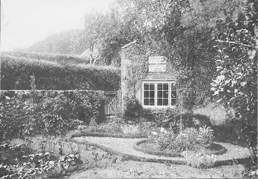 An illustration from Picturesque English cottages and their doorway gardens, 1905, leaf 50