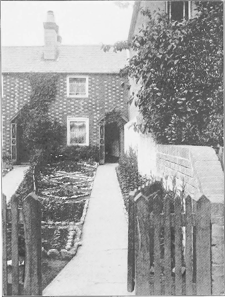 An illustration from Picturesque English cottages and their doorway gardens, 1905, leaf 51