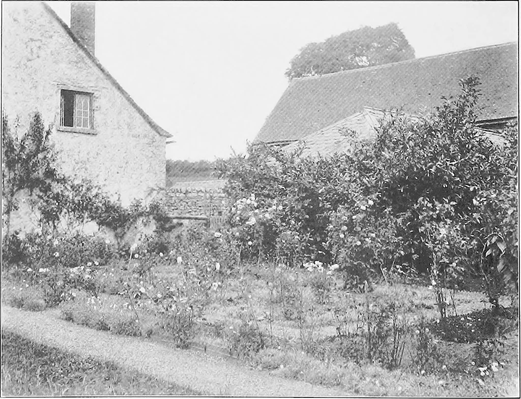 An illustration from Picturesque English cottages and their doorway gardens, 1905, leaf 51