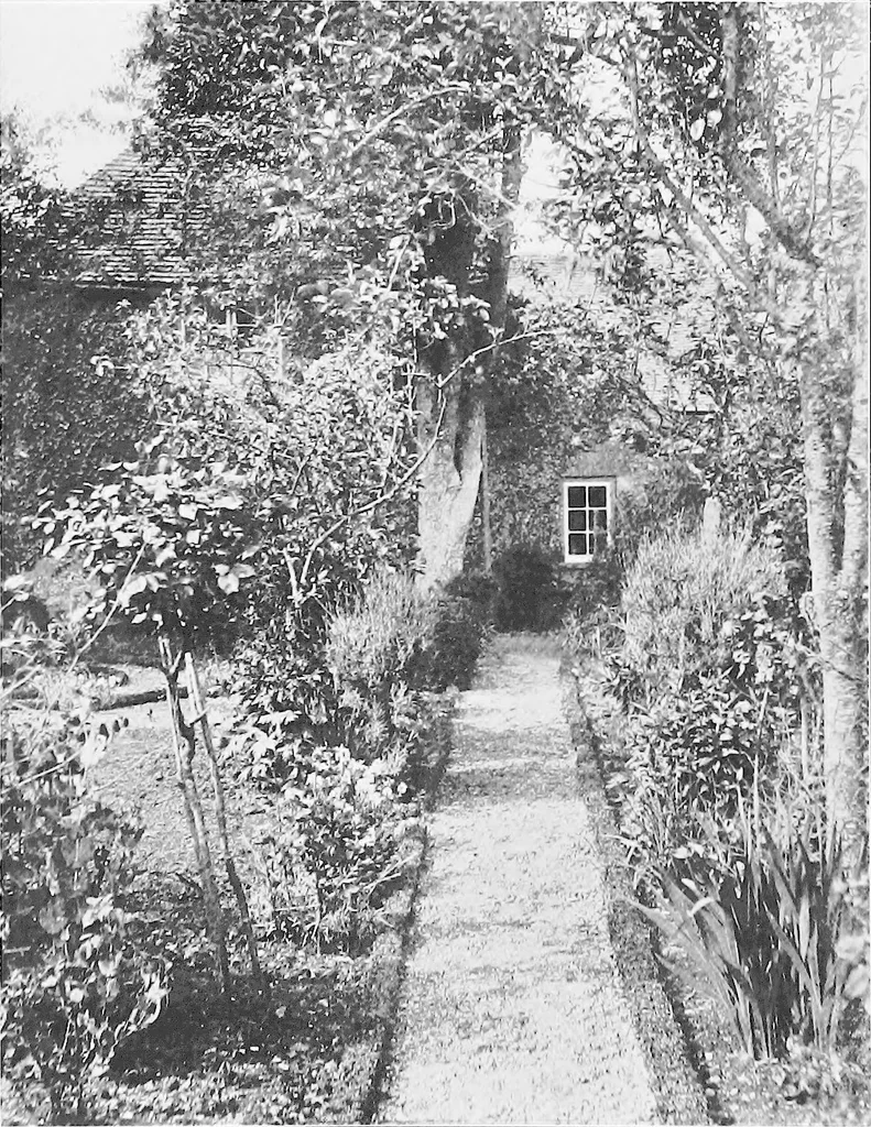 An illustration from Picturesque English cottages and their doorway gardens, 1905, leaf 53