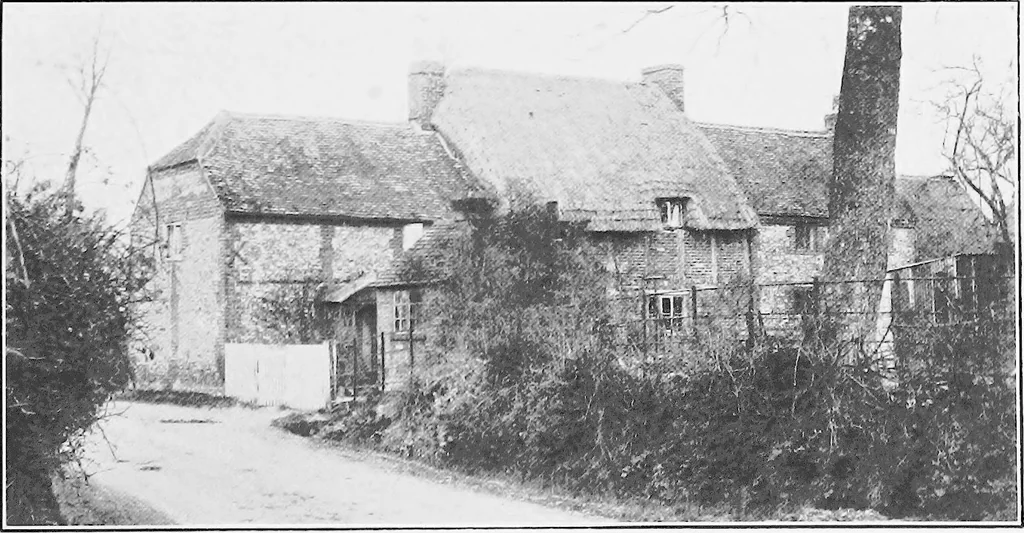 An illustration from Picturesque English cottages and their doorway gardens, 1905, leaf 56