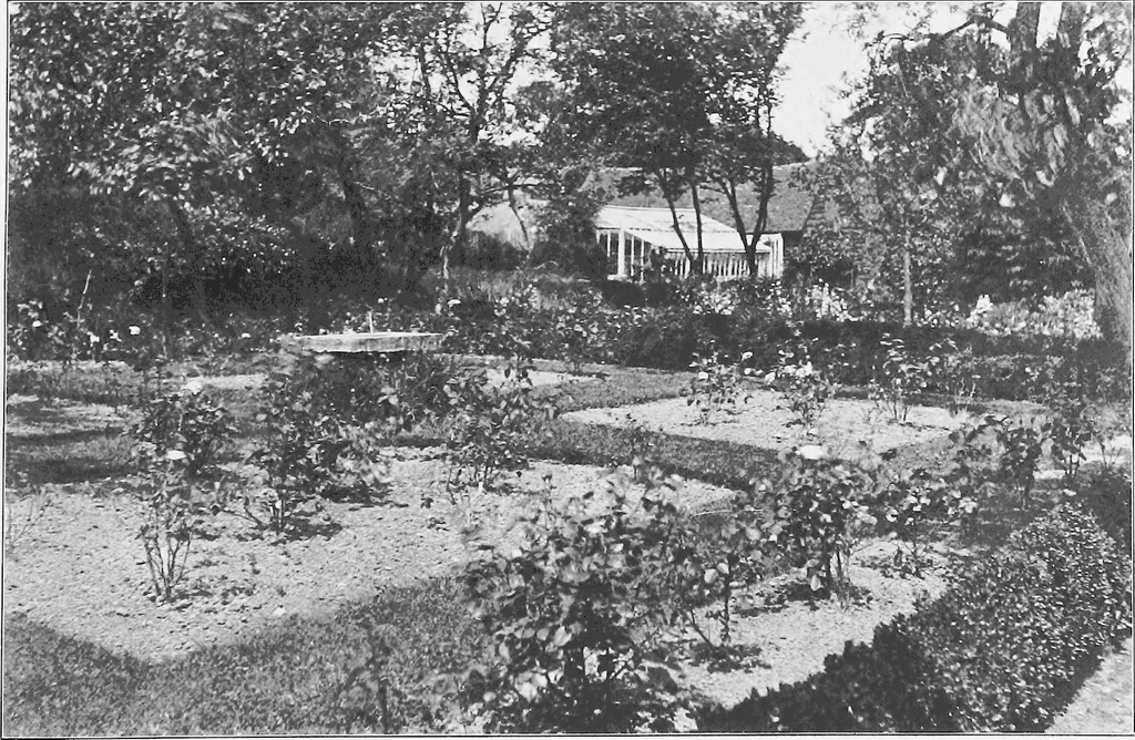 An illustration from Picturesque English cottages and their doorway gardens, 1905, leaf 58