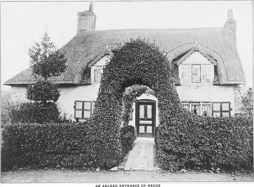 An illustration from Picturesque English cottages and their doorway gardens, 1905, leaf 61