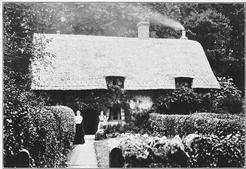 An illustration from Picturesque English cottages and their doorway gardens, 1905, leaf 65