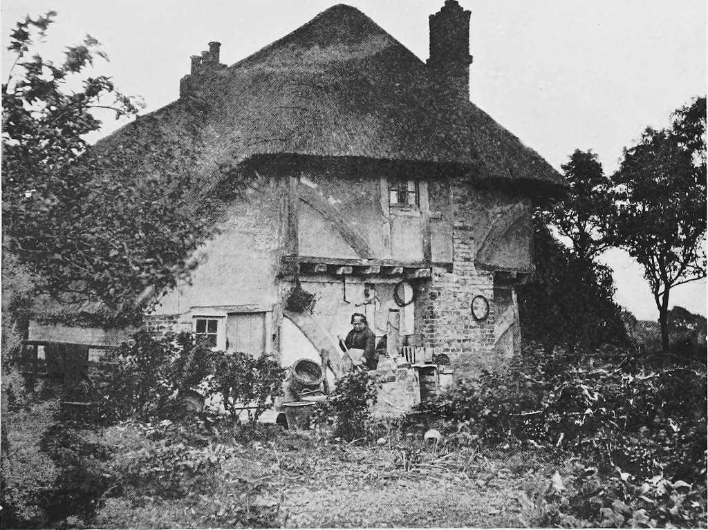 An illustration from Picturesque English cottages and their doorway gardens, 1905, leaf 66