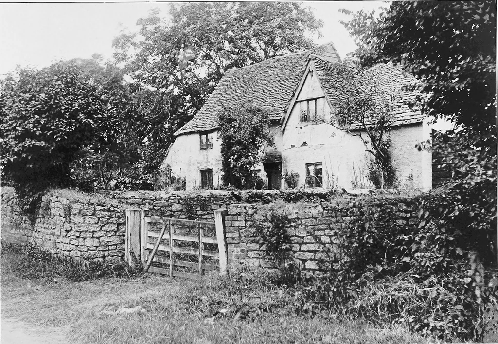 An illustration from Picturesque English cottages and their doorway gardens, 1905, leaf 69
