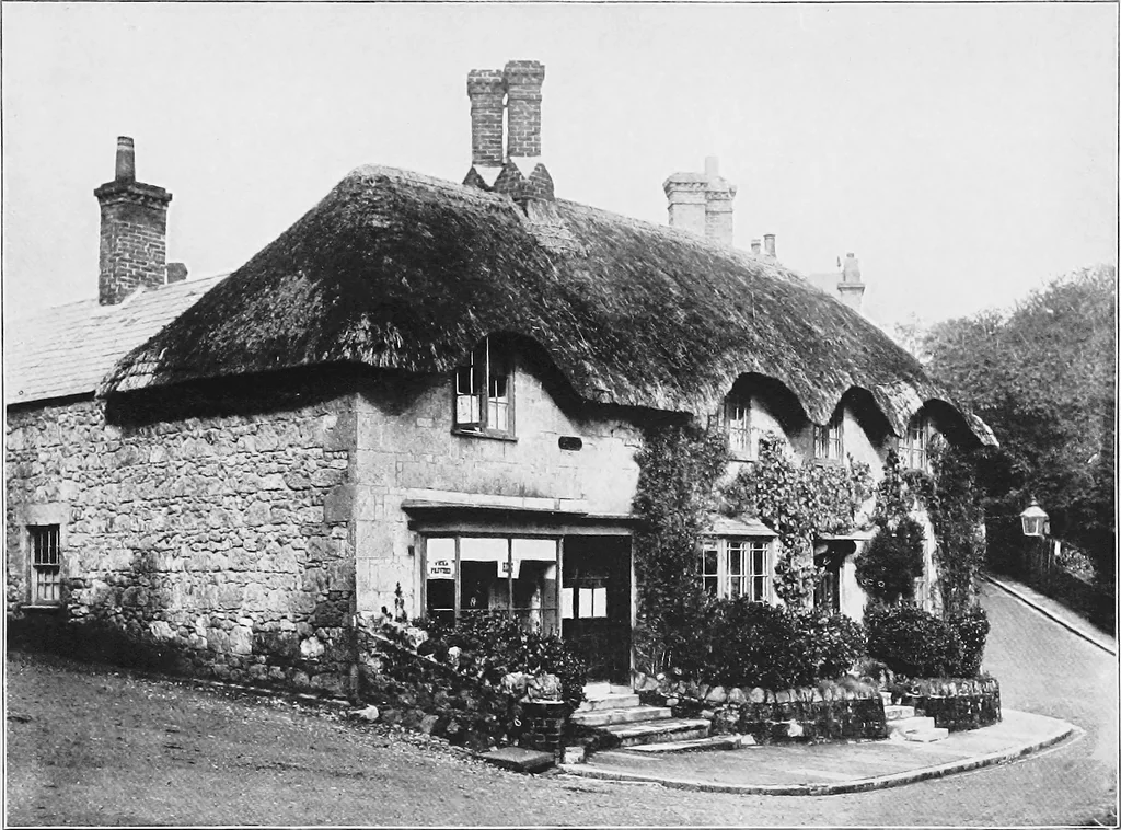 An illustration from Picturesque English cottages and their doorway gardens, 1905, leaf 7