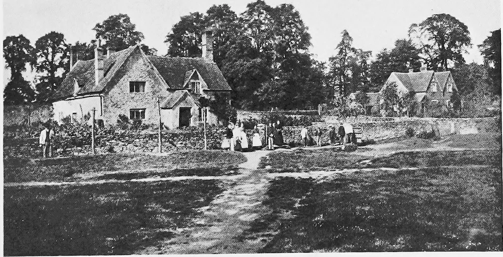 An illustration from Picturesque English cottages and their doorway gardens, 1905, leaf 76