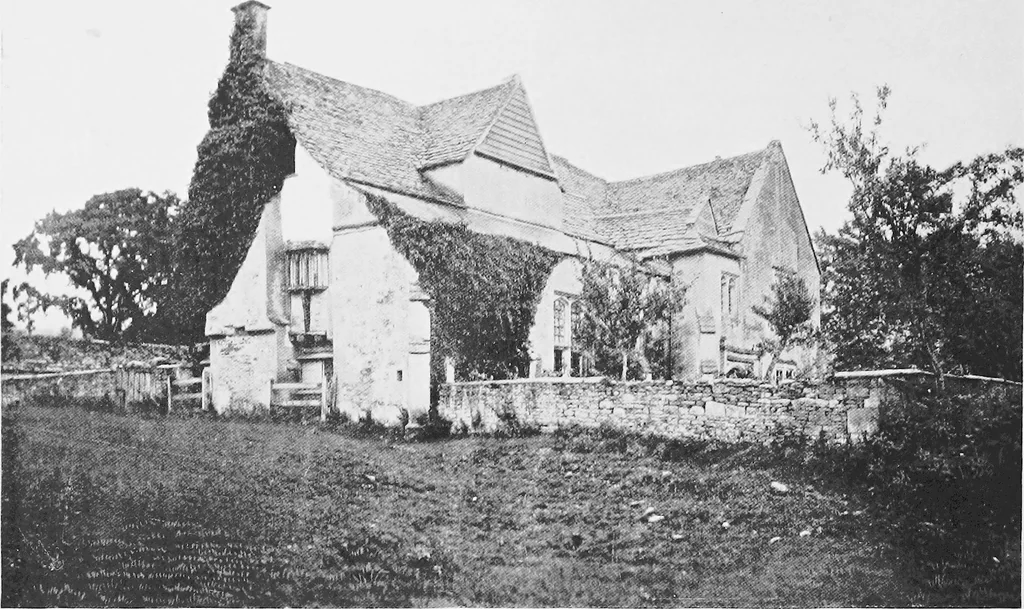 An illustration from Picturesque English cottages and their doorway gardens, 1905, leaf 77