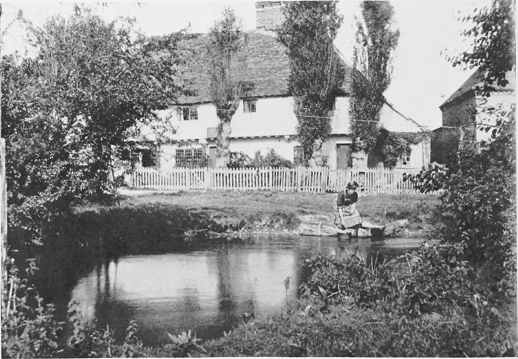 An illustration from Picturesque English cottages and their doorway gardens, 1905, leaf 77