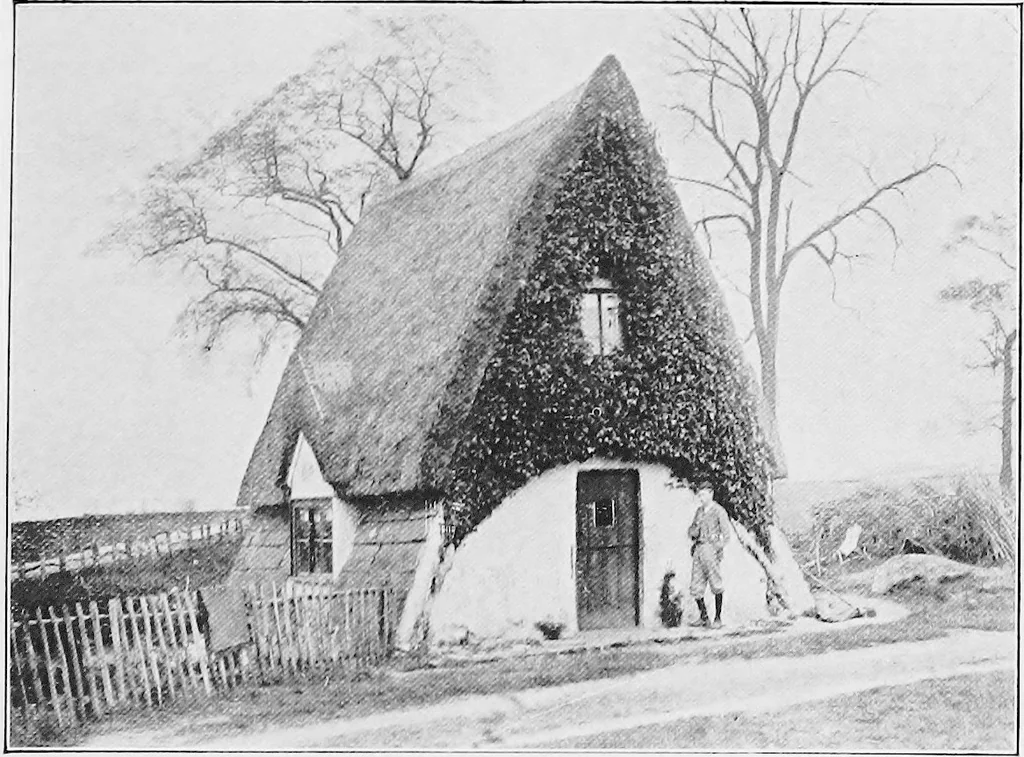 An illustration from Picturesque English cottages and their doorway gardens, 1905, leaf 78