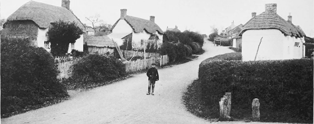 An illustration from Picturesque English cottages and their doorway gardens, 1905, leaf 79