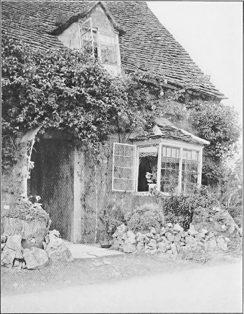 An illustration from Picturesque English cottages and their doorway gardens, 1905, leaf 86