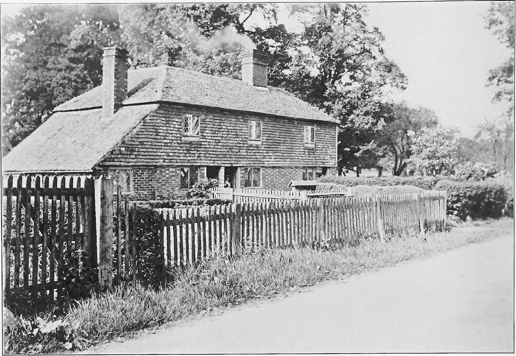 An illustration from Picturesque English cottages and their doorway gardens, 1905, leaf 89