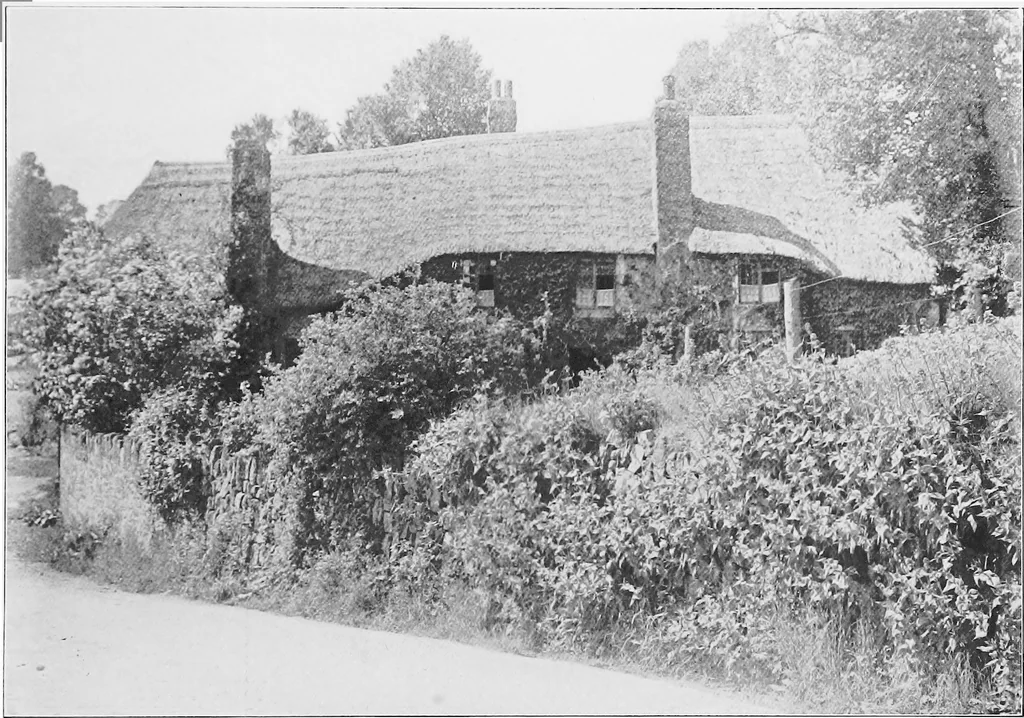 An illustration from Picturesque English cottages and their doorway gardens, 1905, leaf 92