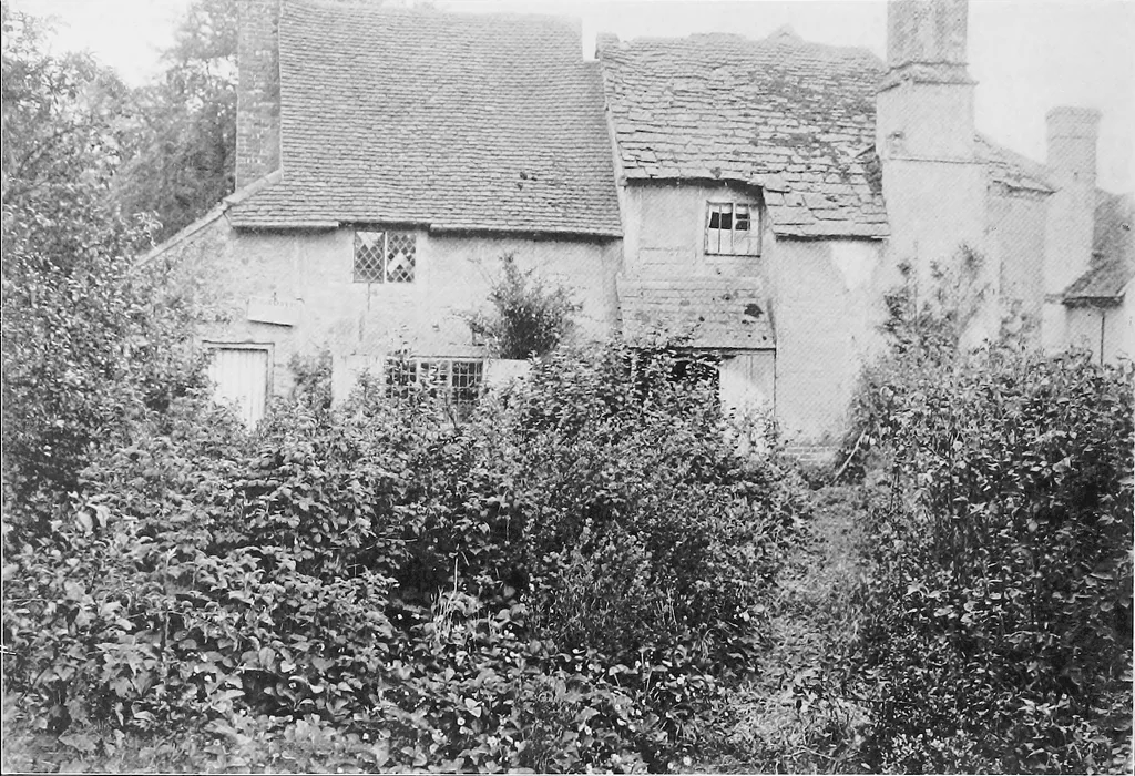 An illustration from Picturesque English cottages and their doorway gardens, 1905, leaf 93