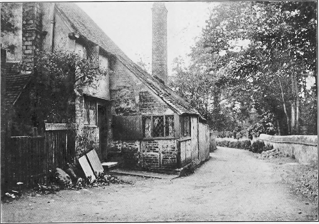 An illustration from Picturesque English cottages and their doorway gardens, 1905, leaf 94