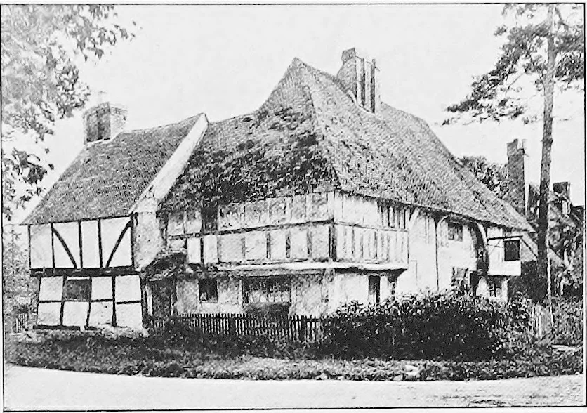 An illustration from Picturesque English cottages and their doorway gardens, 1905, leaf 98