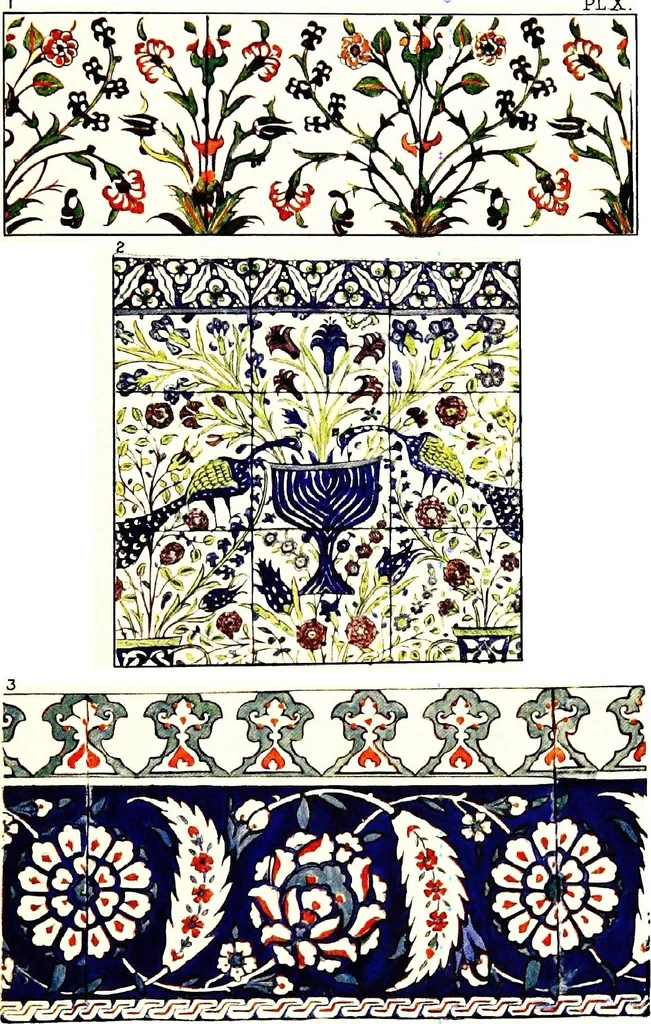 An illustration from Leadless decorative tiles, faience, and mosaic, comprising notes and excerpts on the history, materials, manufacture & use of ornamental flooring tiles, ceramic mosaic, and decorative tiles and faience, 1904, leaf 138