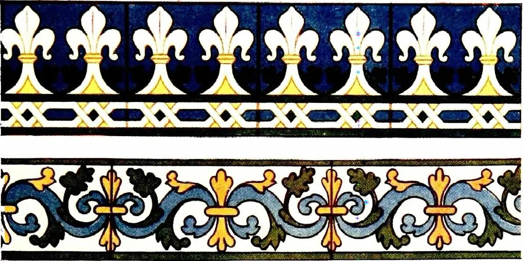 An illustration from Leadless decorative tiles, faience, and mosaic, comprising notes and excerpts on the history, materials, manufacture & use of ornamental flooring tiles, ceramic mosaic, and decorative tiles and faience, 1904, leaf 162