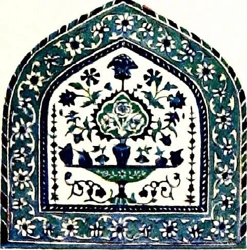 An illustration from Leadless decorative tiles, faience, and mosaic, comprising notes and excerpts on the history, materials, manufacture & use of ornamental flooring tiles, ceramic mosaic, and decorative tiles and faience, 1904, leaf 180