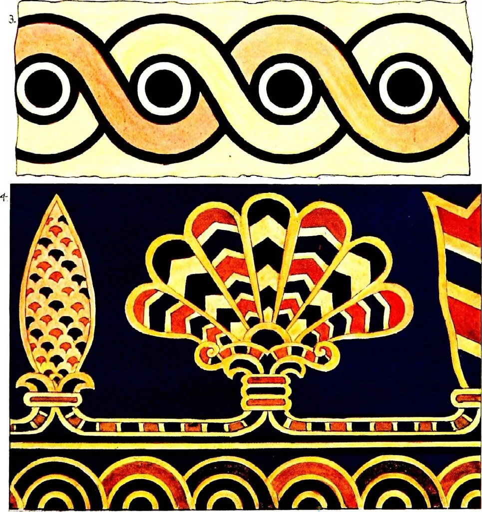 An illustration from Leadless decorative tiles, faience, and mosaic, comprising notes and excerpts on the history, materials, manufacture & use of ornamental flooring tiles, ceramic mosaic, and decorative tiles and faience, 1904, leaf 68