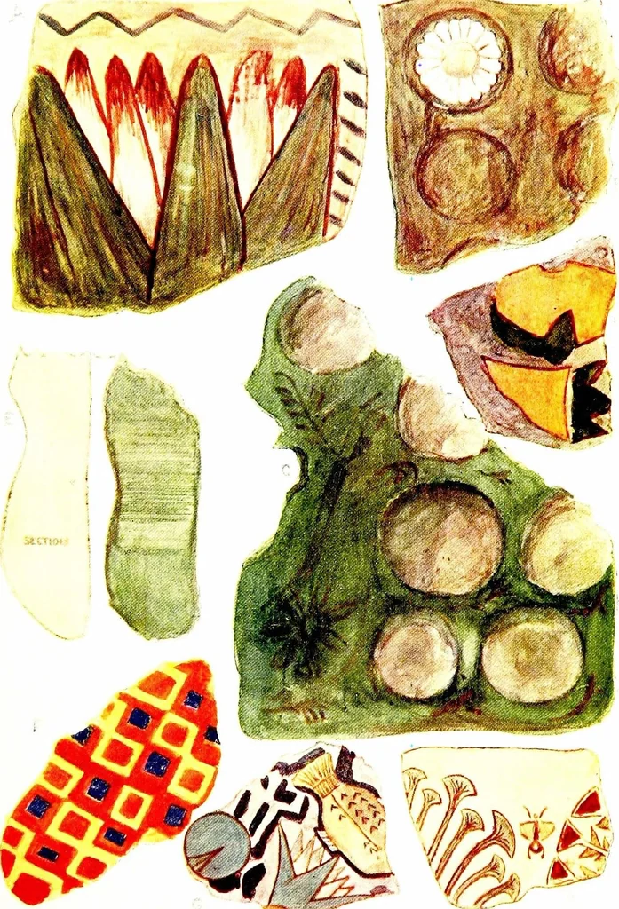 An illustration from Leadless decorative tiles, faience, and mosaic, comprising notes and excerpts on the history, materials, manufacture & use of ornamental flooring tiles, ceramic mosaic, and decorative tiles and faience, 1904, leaf 80
