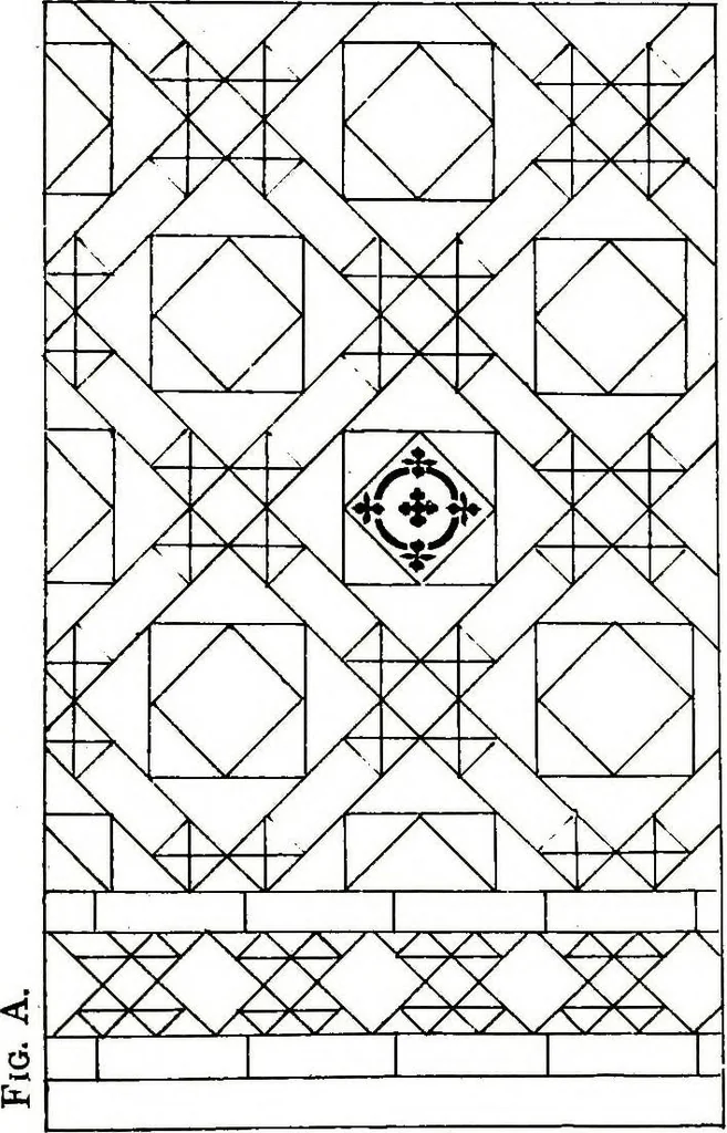 An illustration from Leadless decorative tiles, faience, and mosaic, comprising notes and excerpts on the history, materials, manufacture & use of ornamental flooring tiles, ceramic mosaic, and decorative tiles and faience, 1904, leaf 918