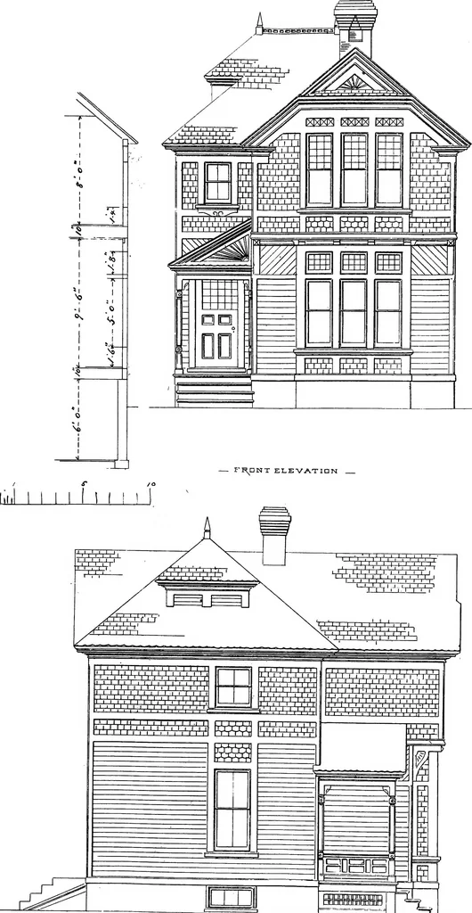 An illustration from American cottages; consisting of fouty-four large quarto plates, containing original designs of medium and low cost cottages, seaside and country houses. Also, a club house, pavilion .., 1883, leaf 14