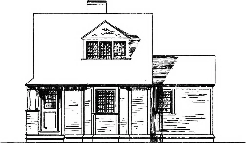 An illustration from American cottages; consisting of fouty-four large quarto plates, containing original designs of medium and low cost cottages, seaside and country houses. Also, a club house, pavilion .., 1883, leaf 16