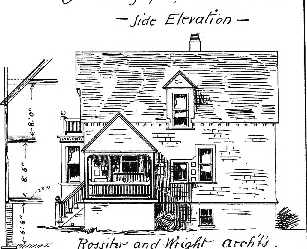 An illustration from American cottages; consisting of fouty-four large quarto plates, containing original designs of medium and low cost cottages, seaside and country houses. Also, a club house, pavilion .., 1883, leaf 22