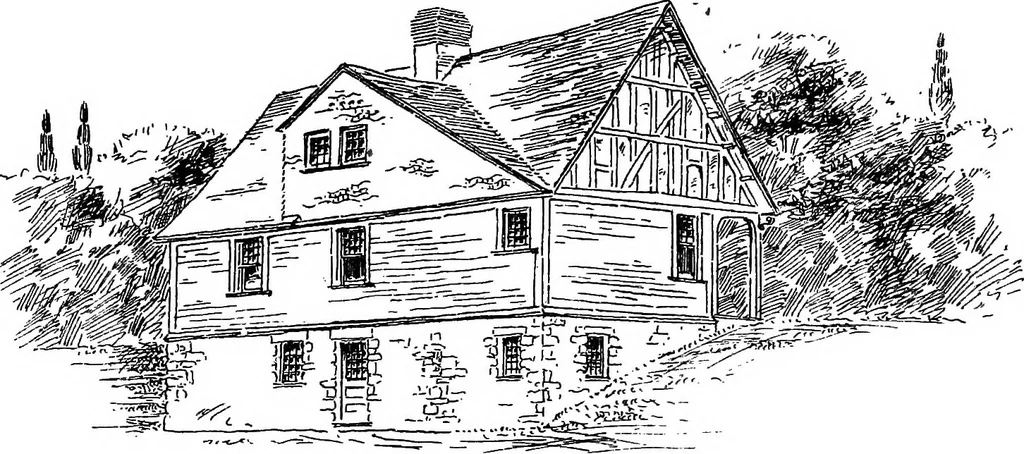 An illustration from American cottages; consisting of fouty-four large quarto plates, containing original designs of medium and low cost cottages, seaside and country houses. Also, a club house, pavilion .., 1883, leaf 30