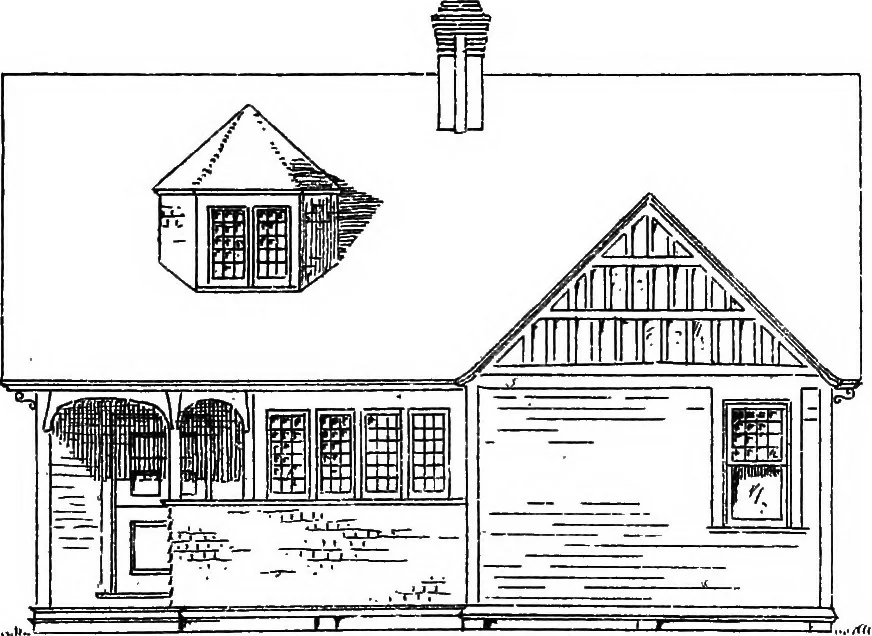 An illustration from American cottages; consisting of fouty-four large quarto plates, containing original designs of medium and low cost cottages, seaside and country houses. Also, a club house, pavilion .., 1883, leaf 30