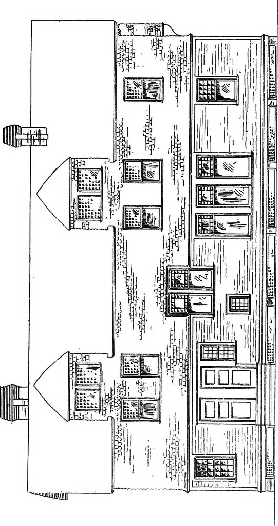 An illustration from American cottages; consisting of fouty-four large quarto plates, containing original designs of medium and low cost cottages, seaside and country houses. Also, a club house, pavilion .., 1883, leaf 56