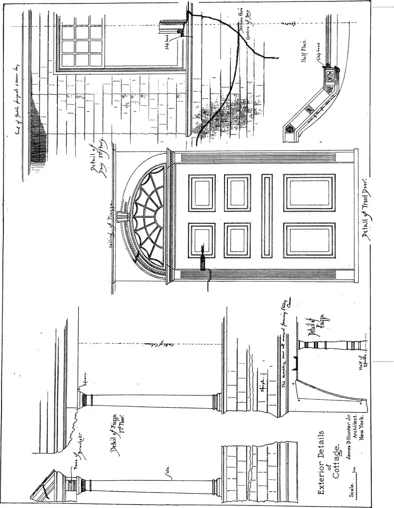 An illustration from American cottages; consisting of fouty-four large quarto plates, containing original designs of medium and low cost cottages, seaside and country houses. Also, a club house, pavilion .., 1883, leaf 60
