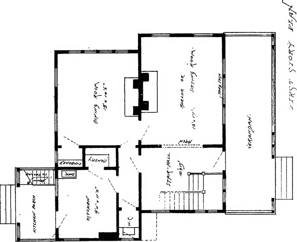 An illustration from American cottages; consisting of fouty-four large quarto plates, containing original designs of medium and low cost cottages, seaside and country houses. Also, a club house, pavilion .., 1883, leaf 76