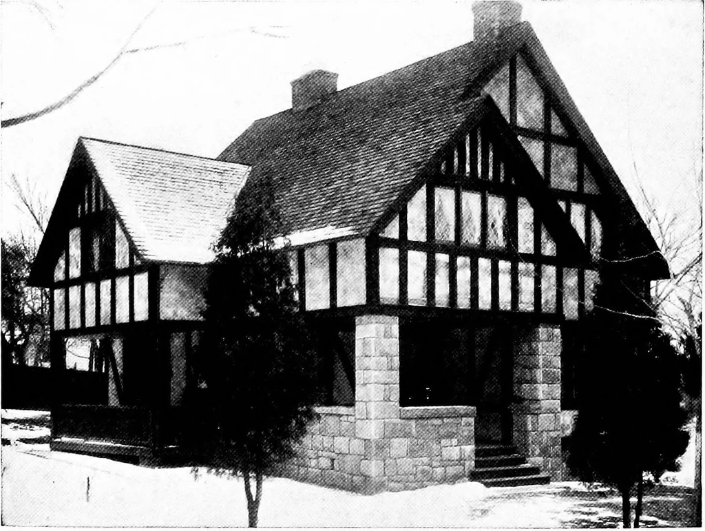 An illustration from Inexpensive homes of individuality; being a collection of photographs and floor plans illustrating certain of America's best country and suburban homes of moderate size, 1915, leaf 23