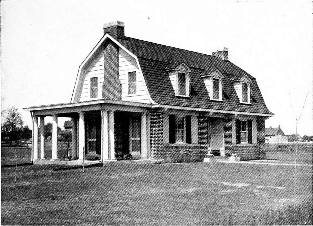An illustration from Inexpensive homes of individuality; being a collection of photographs and floor plans illustrating certain of America's best country and suburban homes of moderate size, 1915, leaf 28