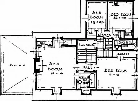 An illustration from Inexpensive homes of individuality; being a collection of photographs and floor plans illustrating certain of America's best country and suburban homes of moderate size, 1915, leaf 28