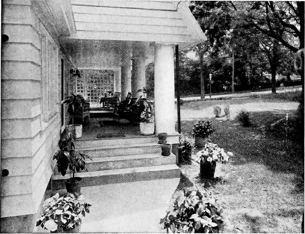 An illustration from Inexpensive homes of individuality; being a collection of photographs and floor plans illustrating certain of America's best country and suburban homes of moderate size, 1915, leaf 34