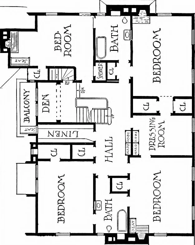 An illustration from Inexpensive homes of individuality; being a collection of photographs and floor plans illustrating certain of America's best country and suburban homes of moderate size, 1915, leaf 40