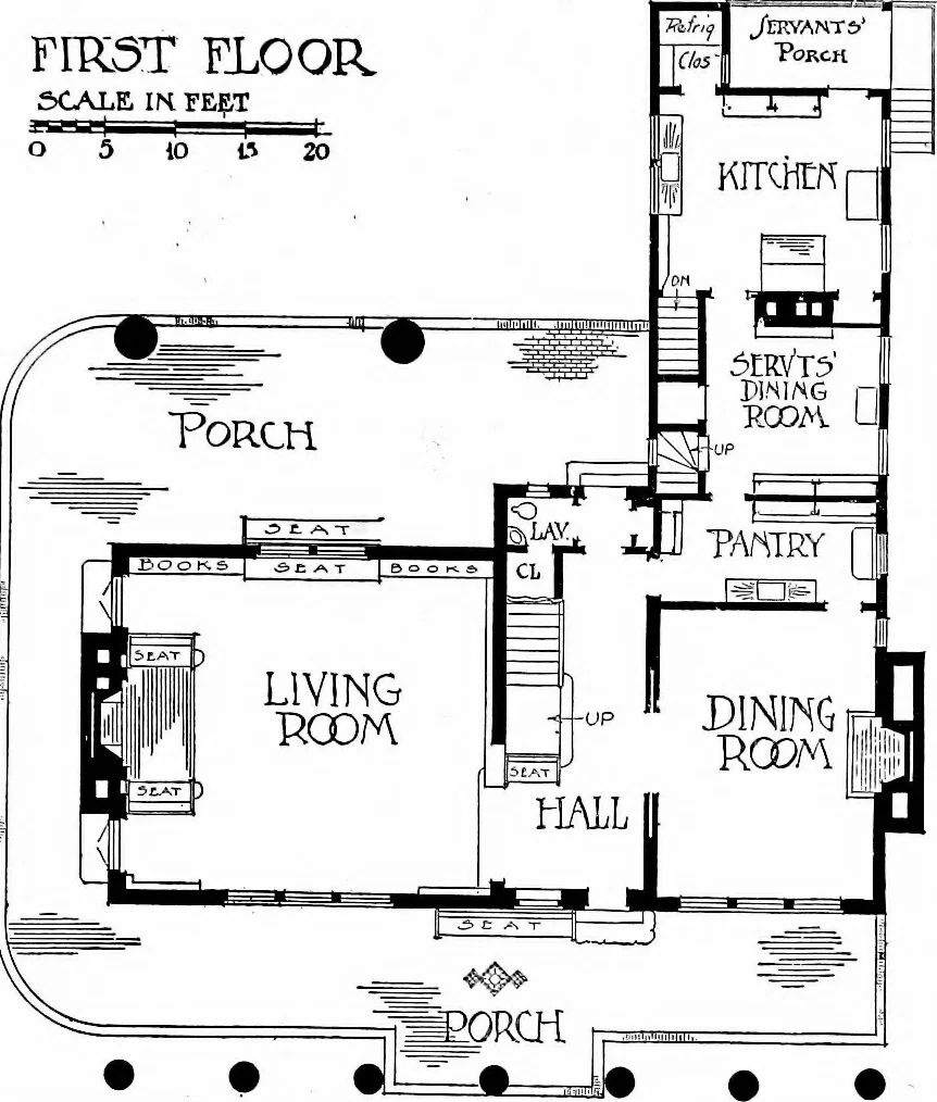 An illustration from Inexpensive homes of individuality; being a collection of photographs and floor plans illustrating certain of America's best country and suburban homes of moderate size, 1915, leaf 40
