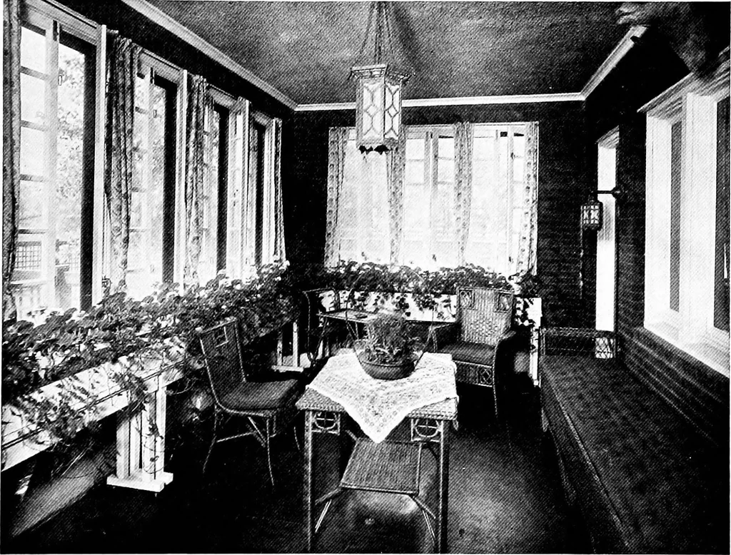 An illustration from Inexpensive homes of individuality; being a collection of photographs and floor plans illustrating certain of America's best country and suburban homes of moderate size, 1915, leaf 42
